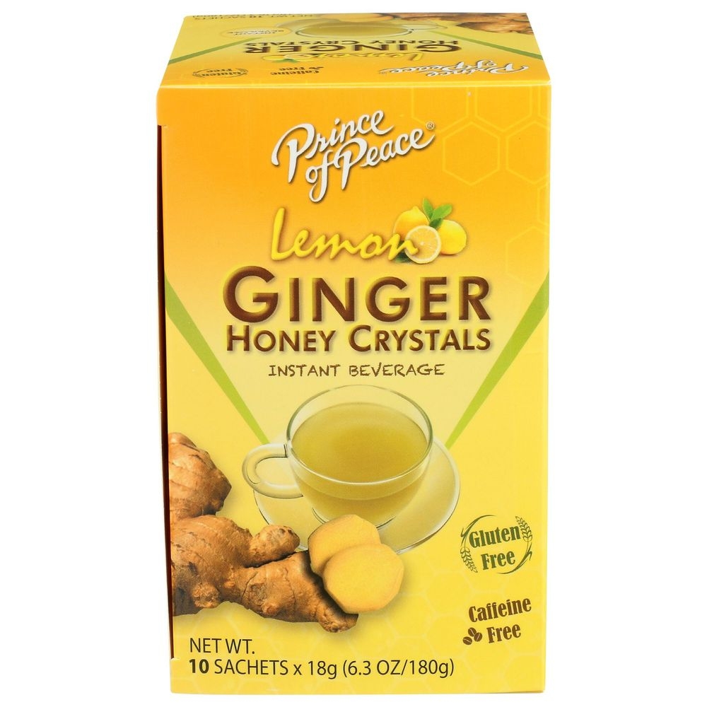 Prince Of Peace Lemon Ginger Honey Crystals Instant Beverage, 10 tea bag -- 6 per case