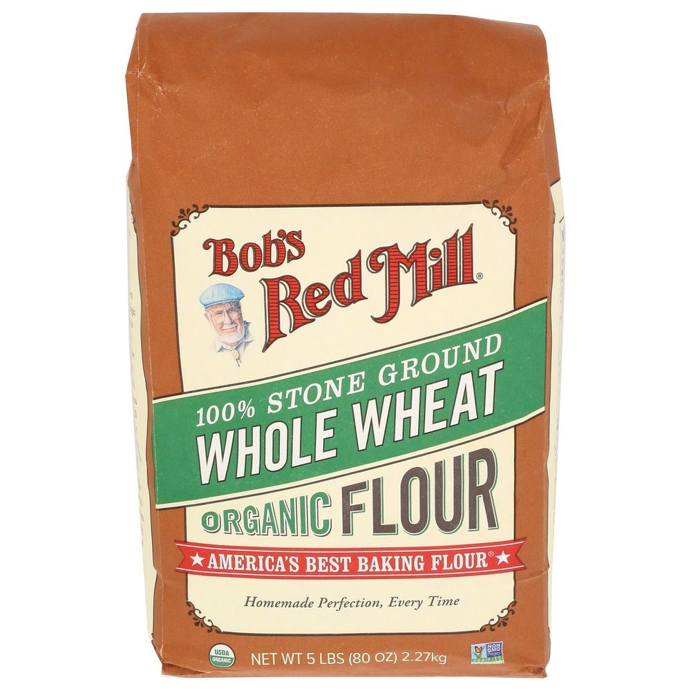 Bobs Red Mill Organic 100 Percent Stone Ground Whole Wheat Flour, 5 Pound -- 8 per case