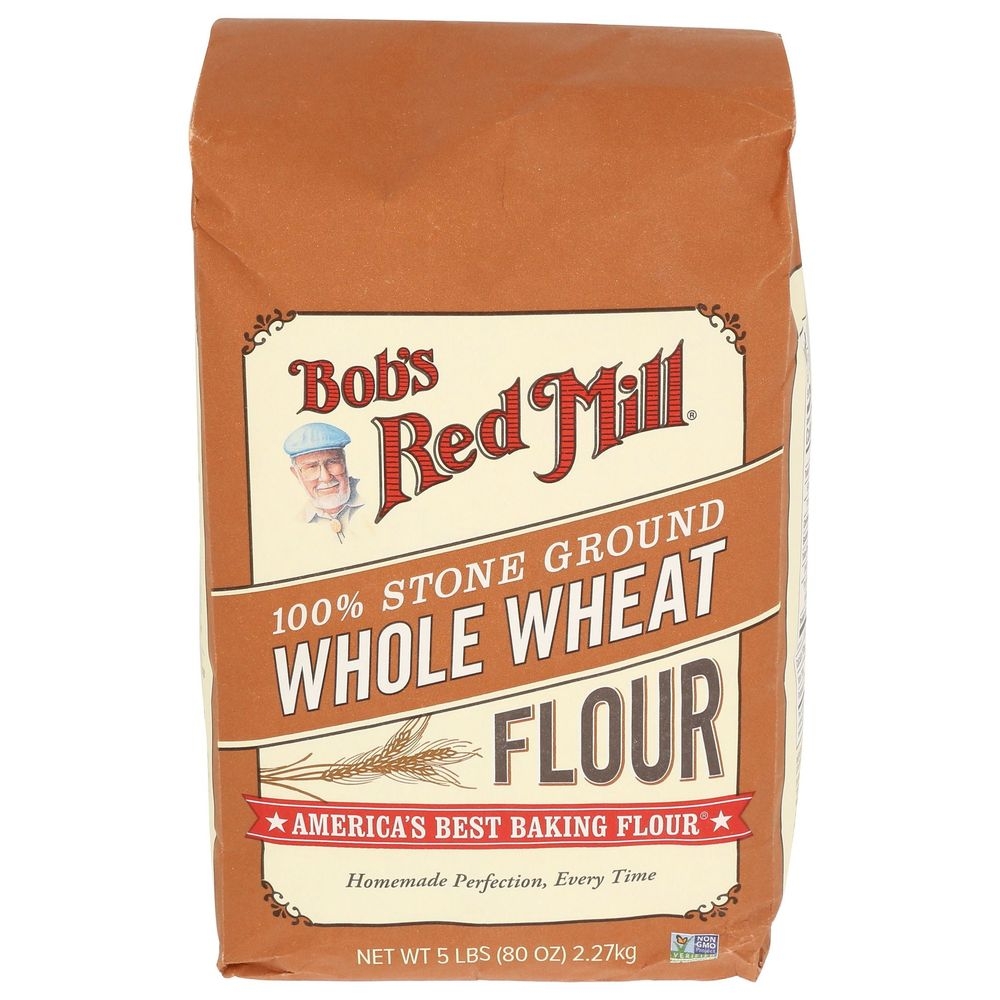 Bobs Red Mill 100 Percent Stone Ground Whole Wheat Flour, 5 Pound -- 8 per case