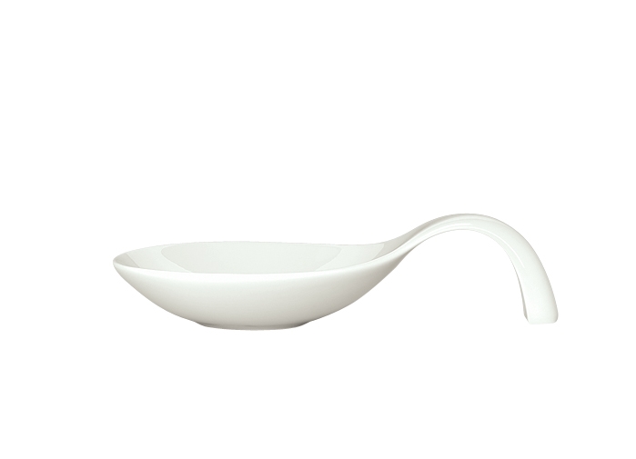 Schonwald Signature White Porcelain Spoon Bowl, 6.25 x 3.875 inch -- 12 per case.