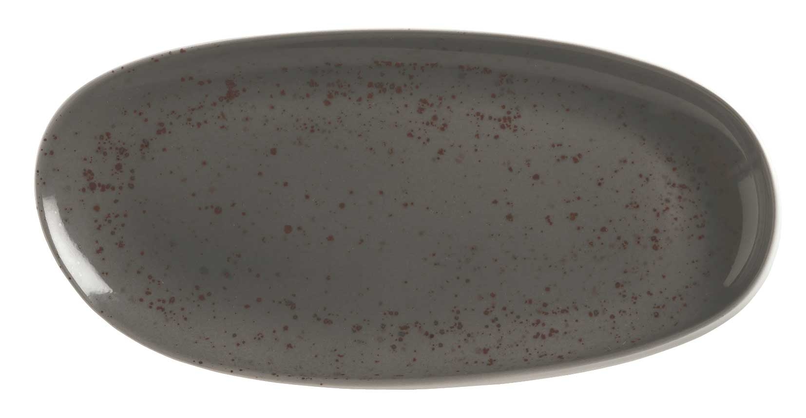 Schonwald Unique Dark Gray Organic Platter, 10.25 x 5 inch -- 6 per case.