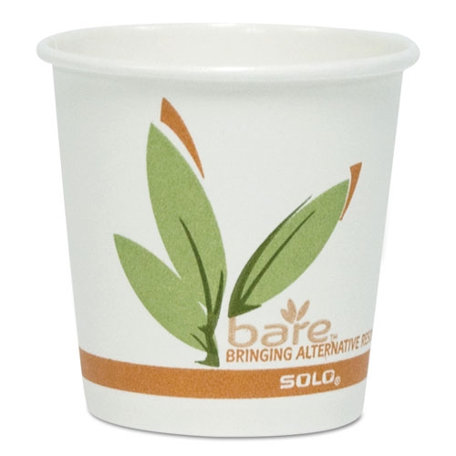 Solo Bare ProPlanet Seal Eco Forward Green/White/Beige Recycled Content PCF Paper Hot Cup, 8 Ounce -- 1000 per case