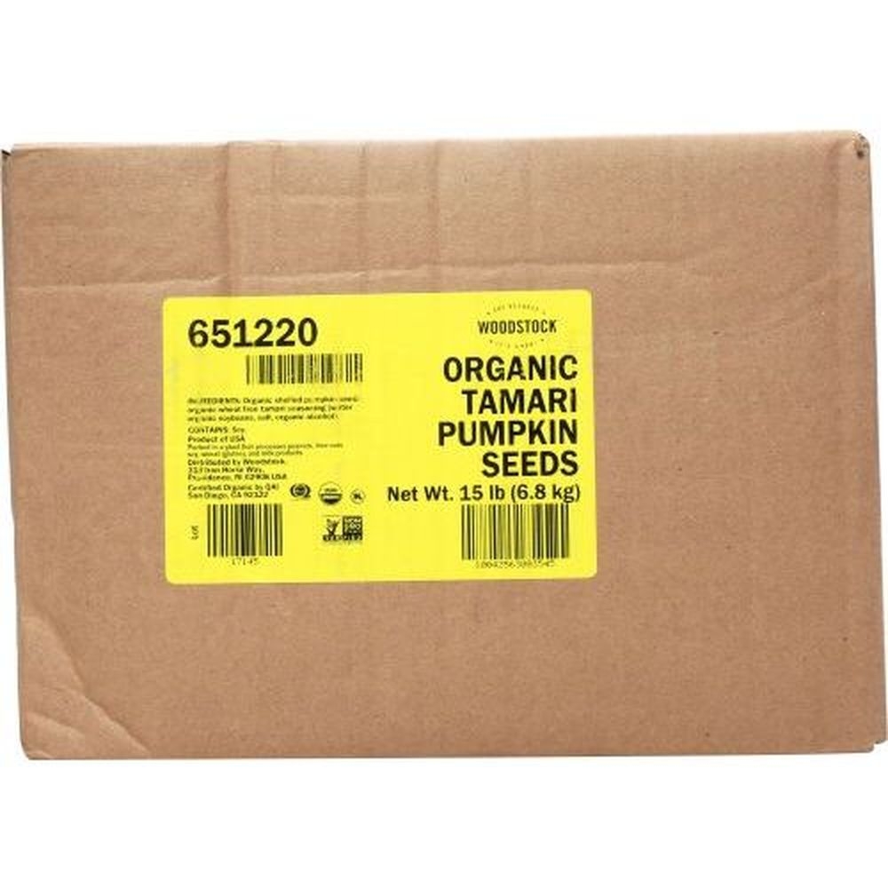 Woodstock Organic Tamari Pumpkin Seeds, 15 Pound