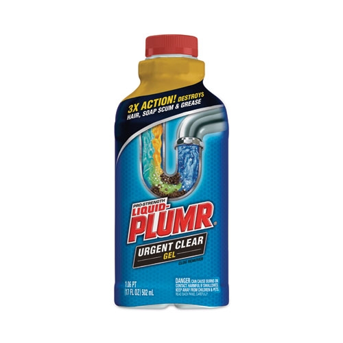 Liquid Plumr Pro-Strength Urgent Clear Gel, 17 Ounce Bottle -- 6 per case
