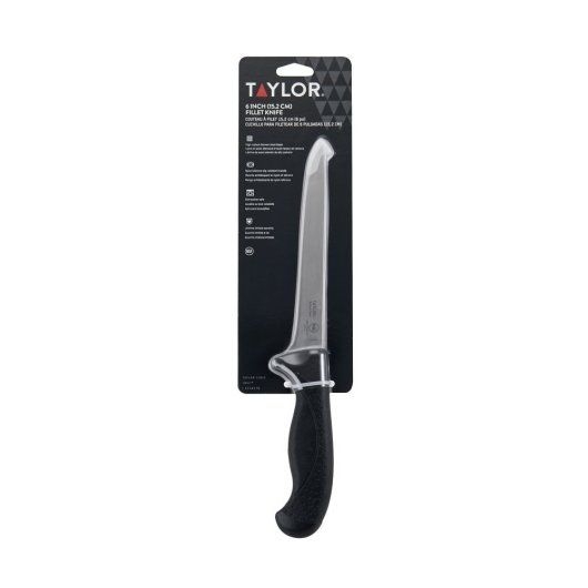 Taylor Black Handle Fillet Knife, 6 inch