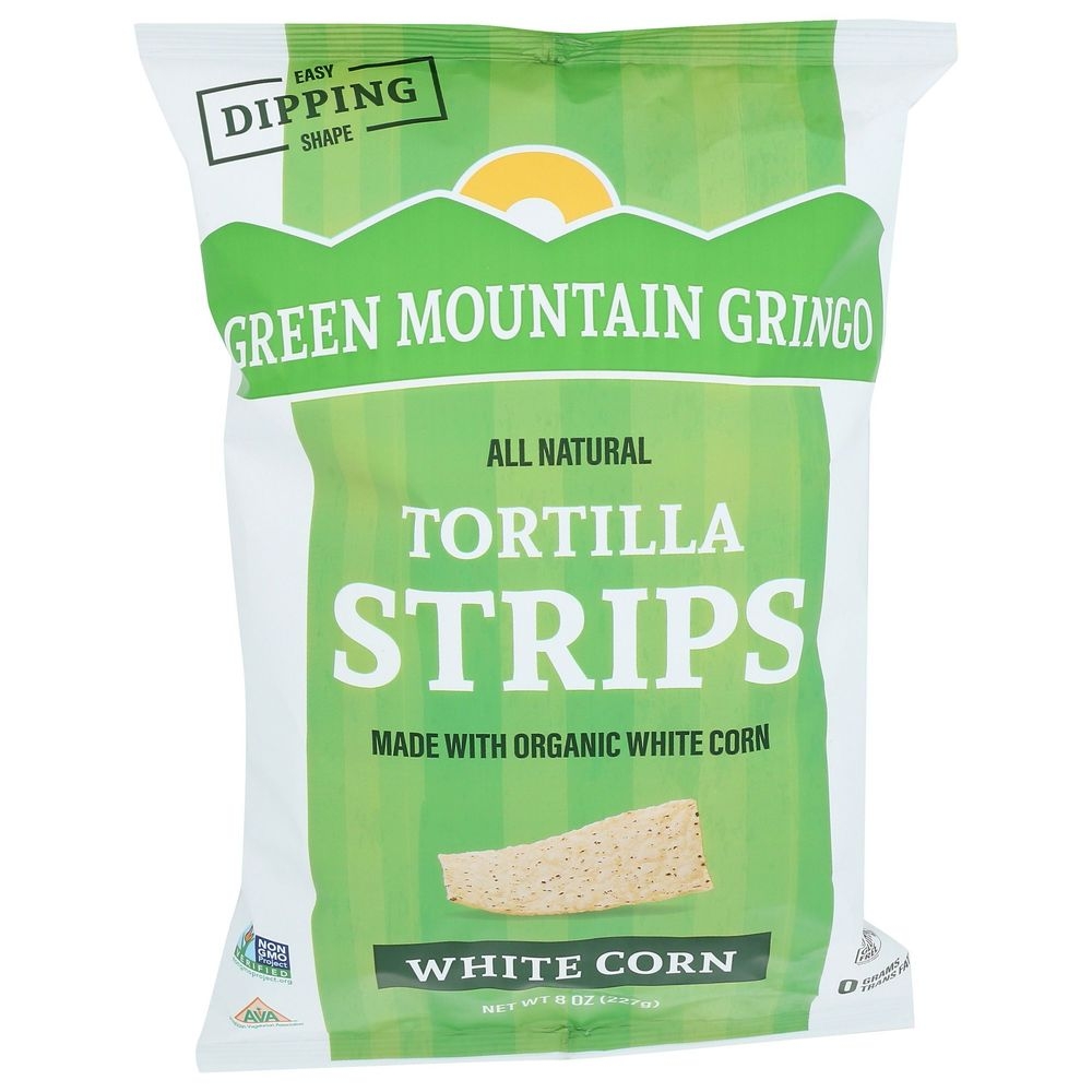 Green Mountain Gringo Organic White Corn Tortilla Strips, 8 Ounce -- 12 per case