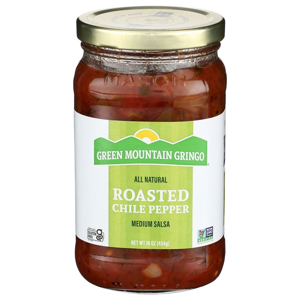 Green Mountain Gringo All Natural Roasted Chile Pepper Medium Salsa, 16 Ounce -- 12 per case
