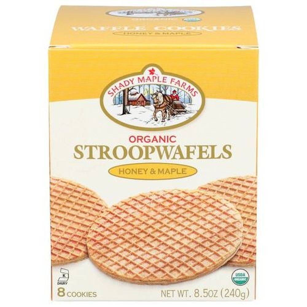 Shady Maple Farms Organic Stroopwafel Honey and Maple Cookie Waffles, 8.5 Ounce -- 8 per case