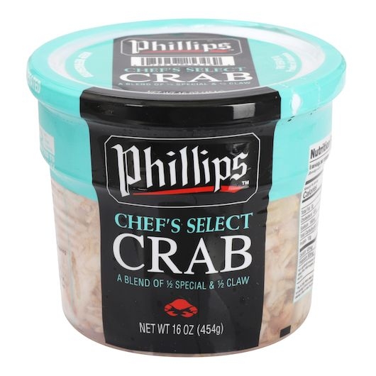 Phillips Chefs Select Crab Meat, 16 Ounce Plastic Tub -- 6 per case
