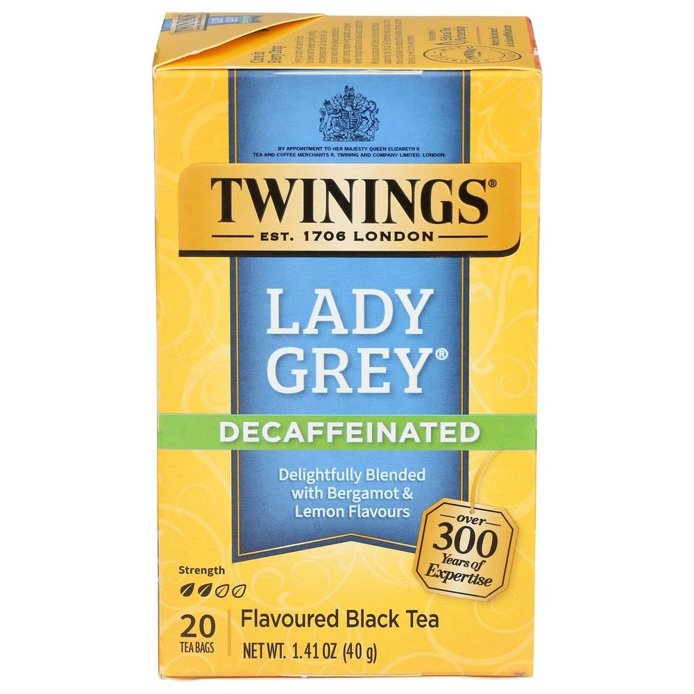 Twinings Lady Grey Decaffeinated Black Tea, 20 tea bags -- 6 per case