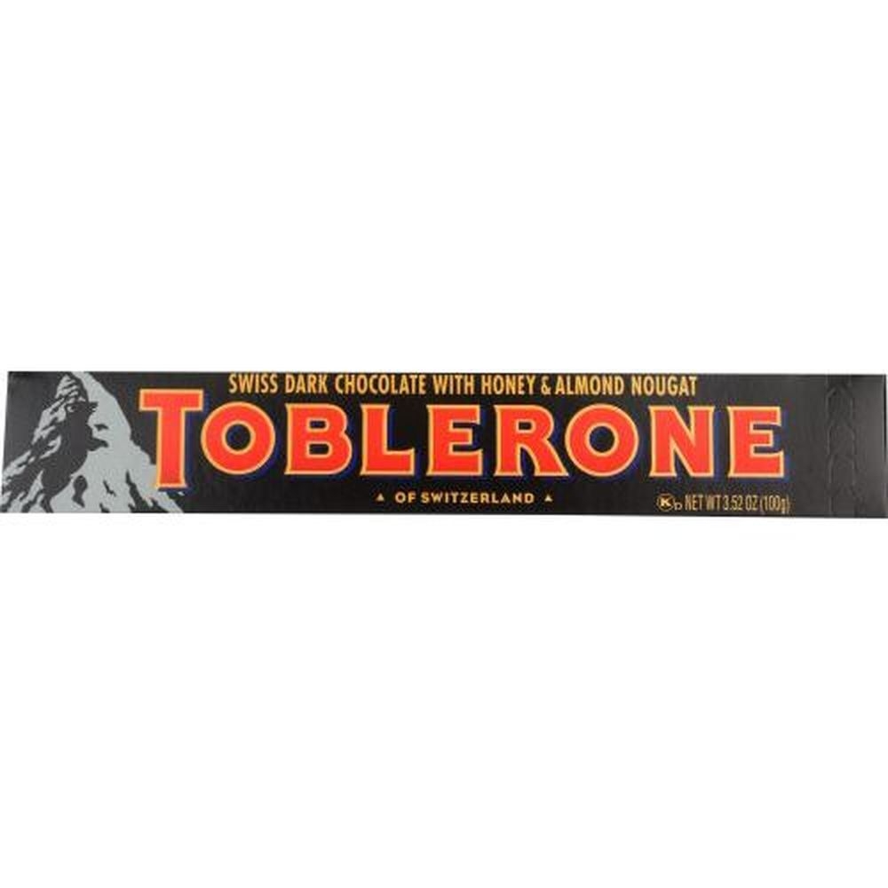 Toblerone Bittersweet Dark Chocolate with Honey and Almond Nougat Bar, 3.52 Ounce -- 20 per case