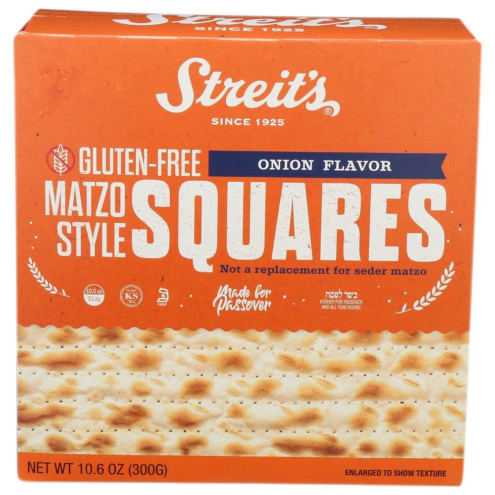Streits Onion Flavor Matzo Style Squares, 10.5 Ounce -- 12 per case
