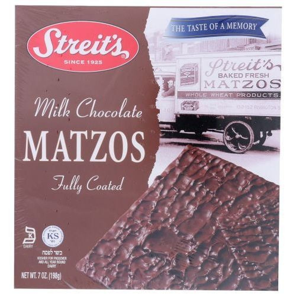 Streits Milk Chocolate Covered Matzos, 7 Ounce -- 12 per case