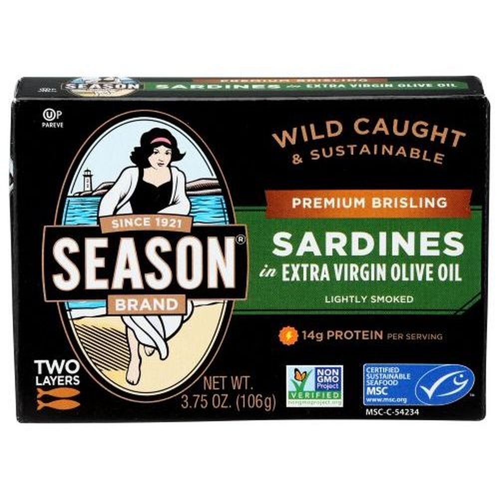 Season Brisling Sardines in Extra Virgin Olive Oil, 3.75 Ounce -- 12 per case