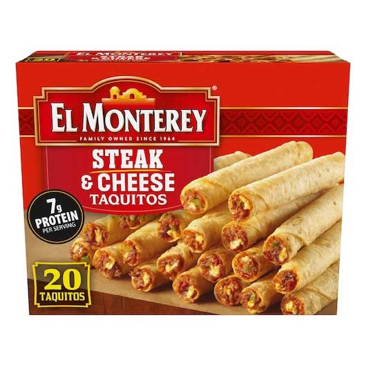 El Monterey Steak and Cheese Flour Taquito, 1.25 Pound -- 5 per case.