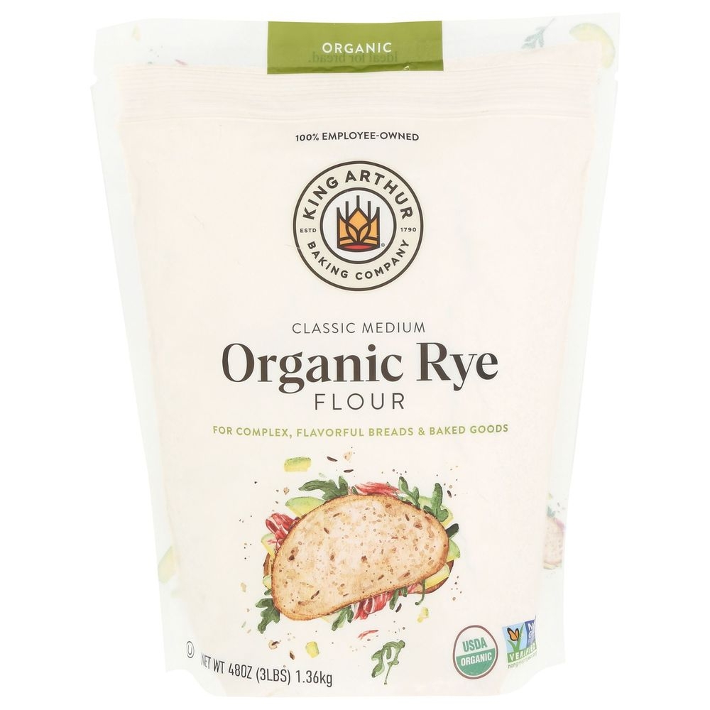 King Arthur Organic Classic Medium Rye Flour, 48 Ounce -- 4 per case