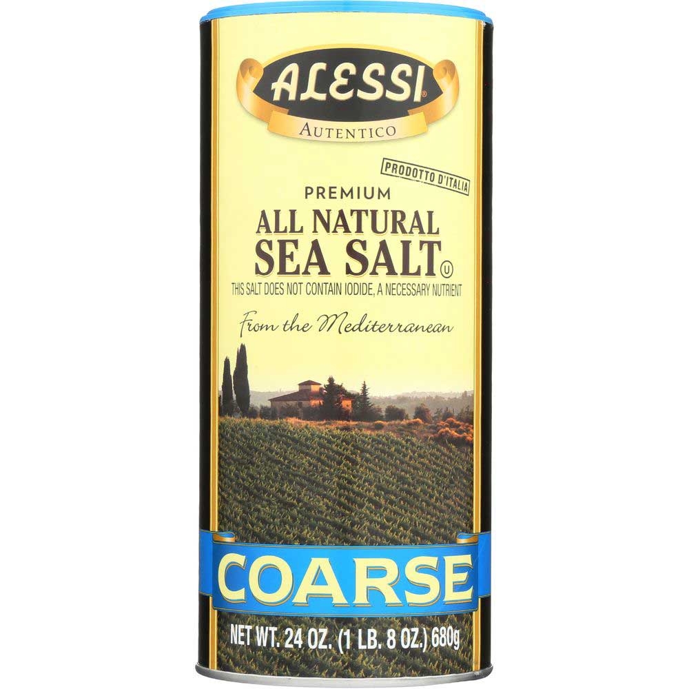 Alessi Mediterranean Coarse Sea Salt, 24 Ounce -- 6 per case.