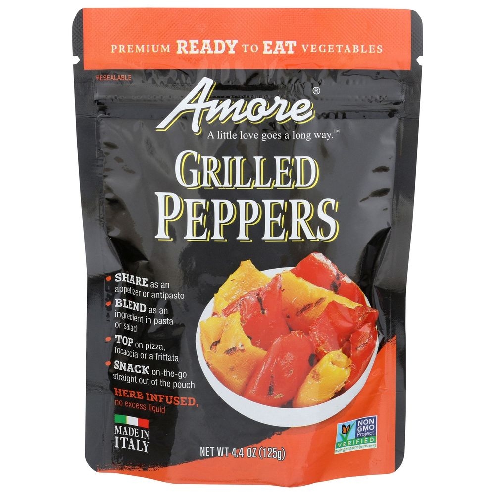 Amore Ready To Eat Herb Infused Grilled Peppers, 4.4 Ounce -- 10 per case