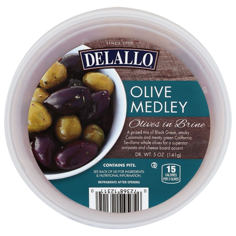 Delallo Olive Medley in Brine, 5 Ounce Cup -- 6 per case