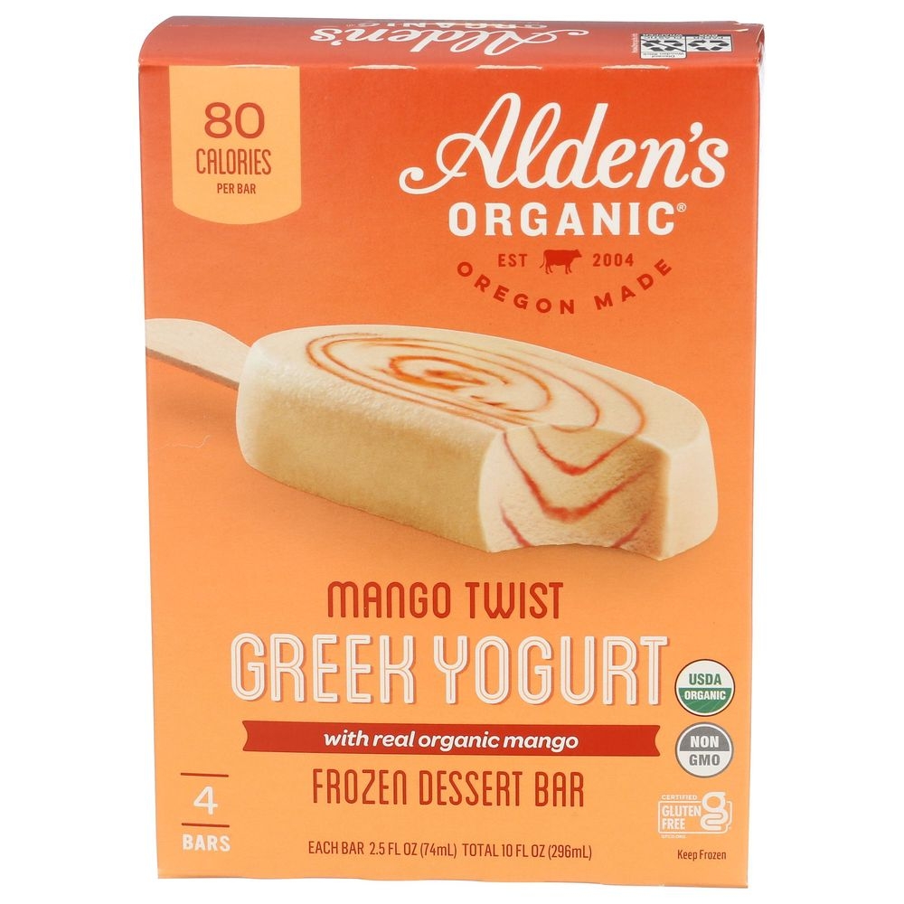Aldens Organic Mango Twist Greek Yogurt Bar, 10 Ounce -- 12 per case