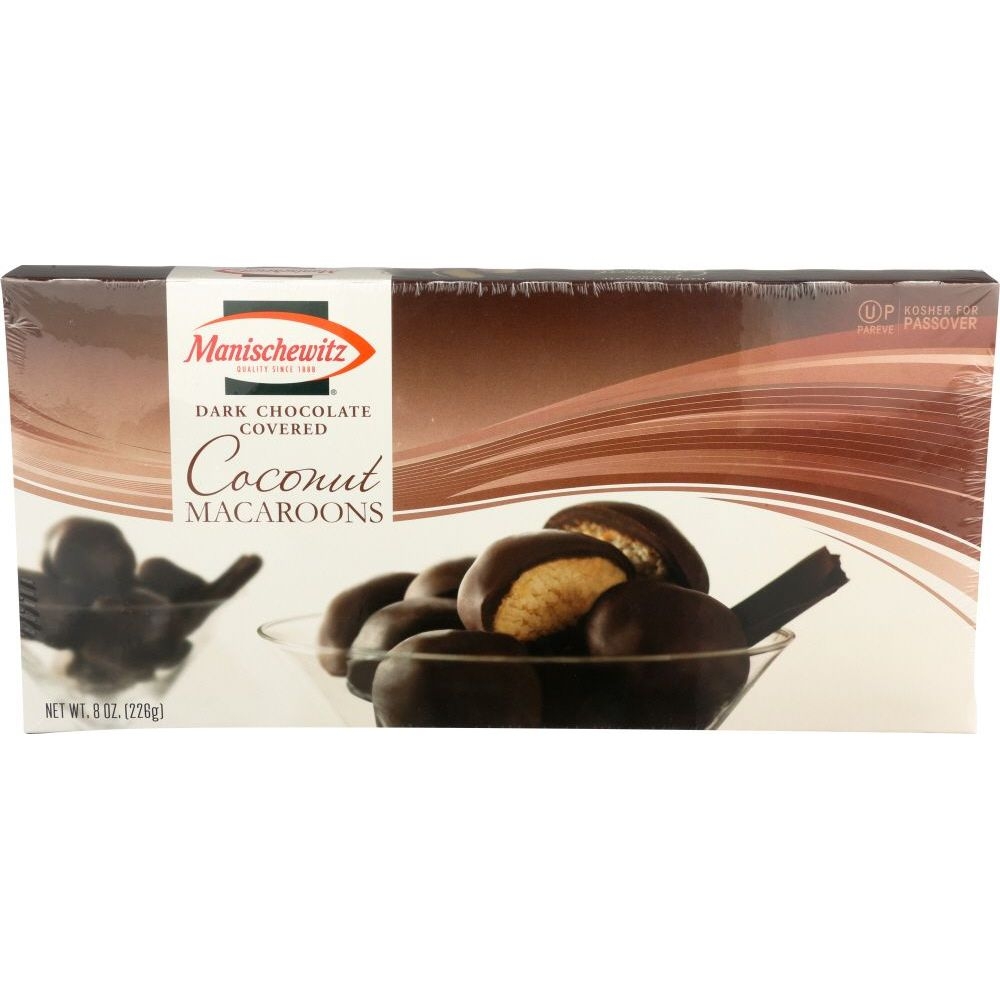 Manischewitz Dark Chocolate Coated Coconut Macaroons, 8 Ounce -- 12 per case