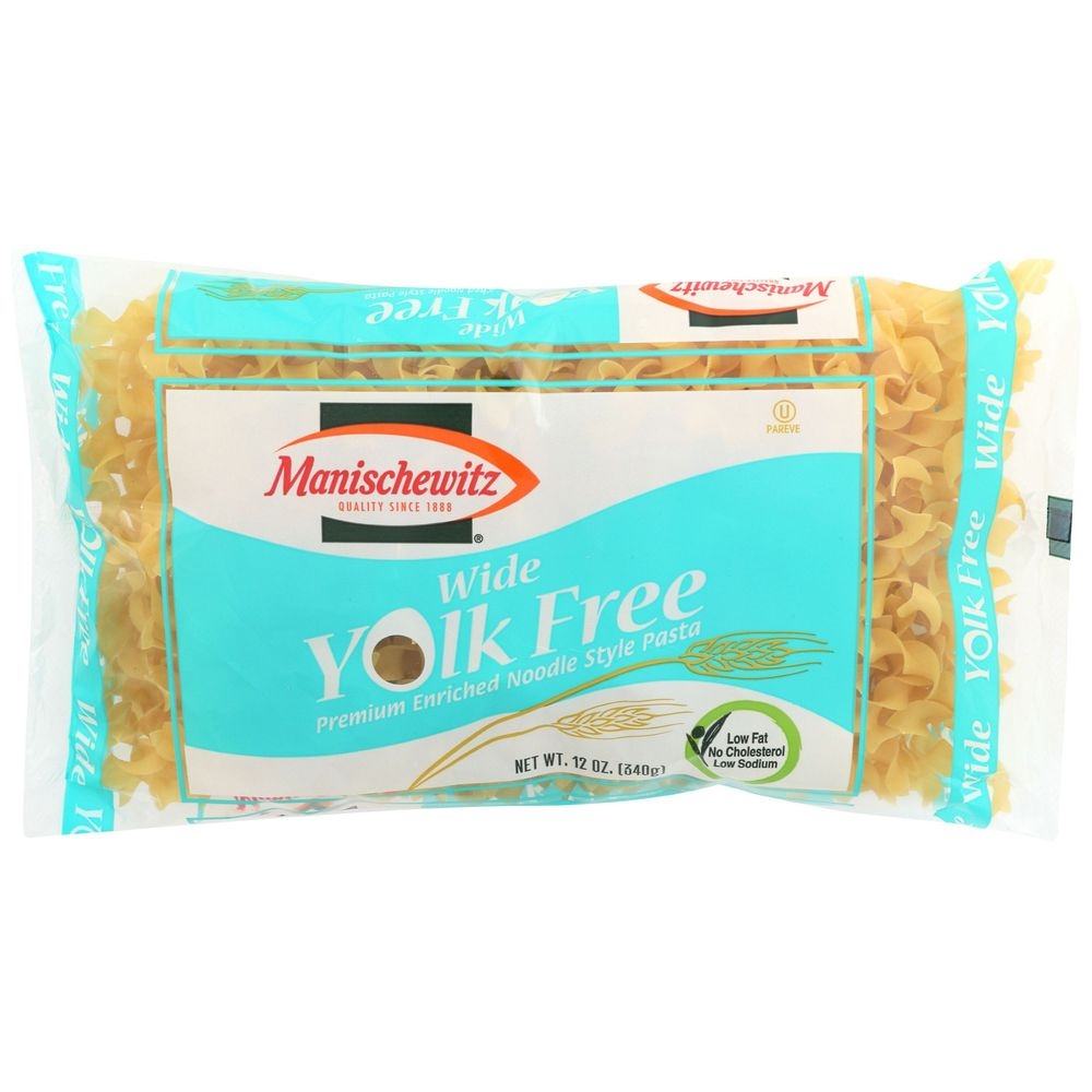 Manischewitz Wide Yolk Free Noodles, 12 Ounce -- 12 per case