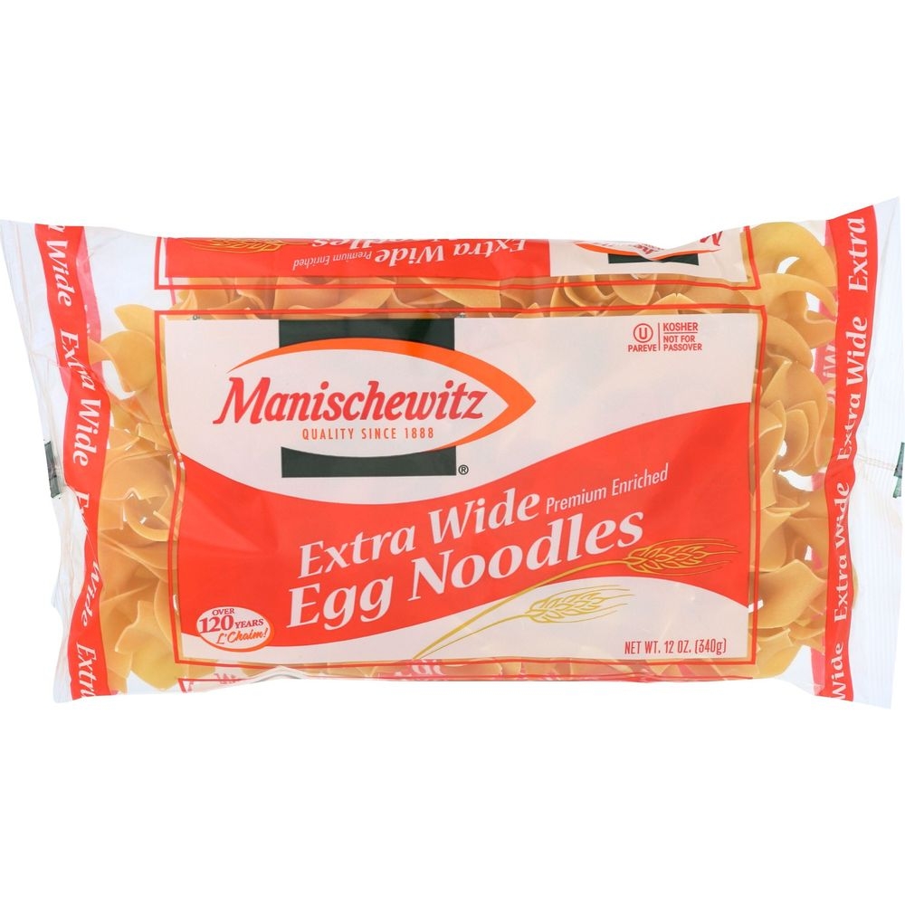 Manischewitz Extra Wide Egg Noodles, 12 Ounce -- 12 per case
