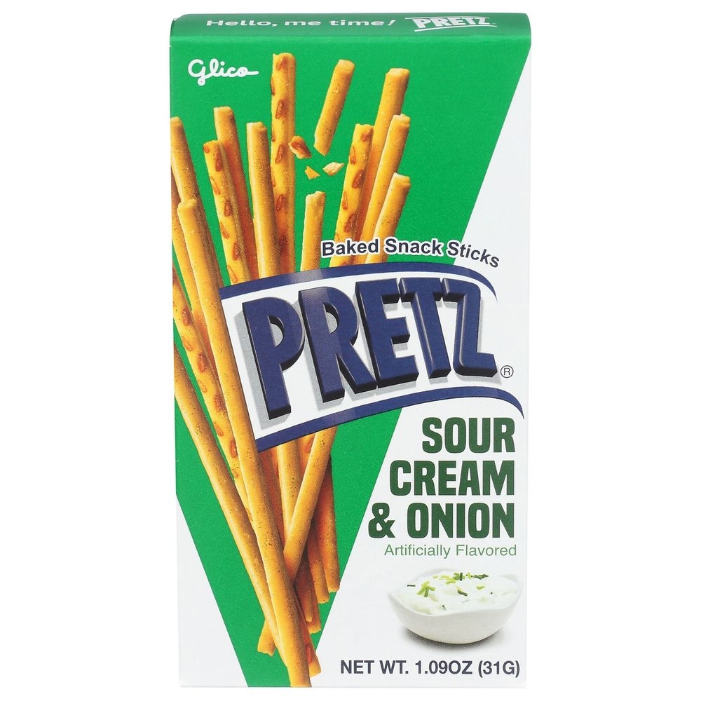 Glico Pretz Sour Creme and Onion Baked Snack Stick, 1.09 Ounce -- 10 per case