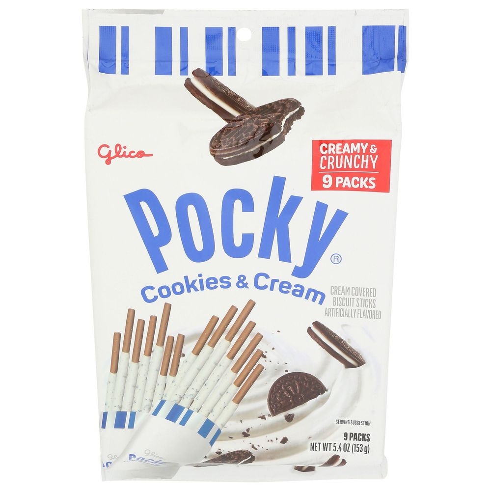 Glico Pocky Cookies and Cream Biscuit Stick, 5.4 Ounce -- 5 per case