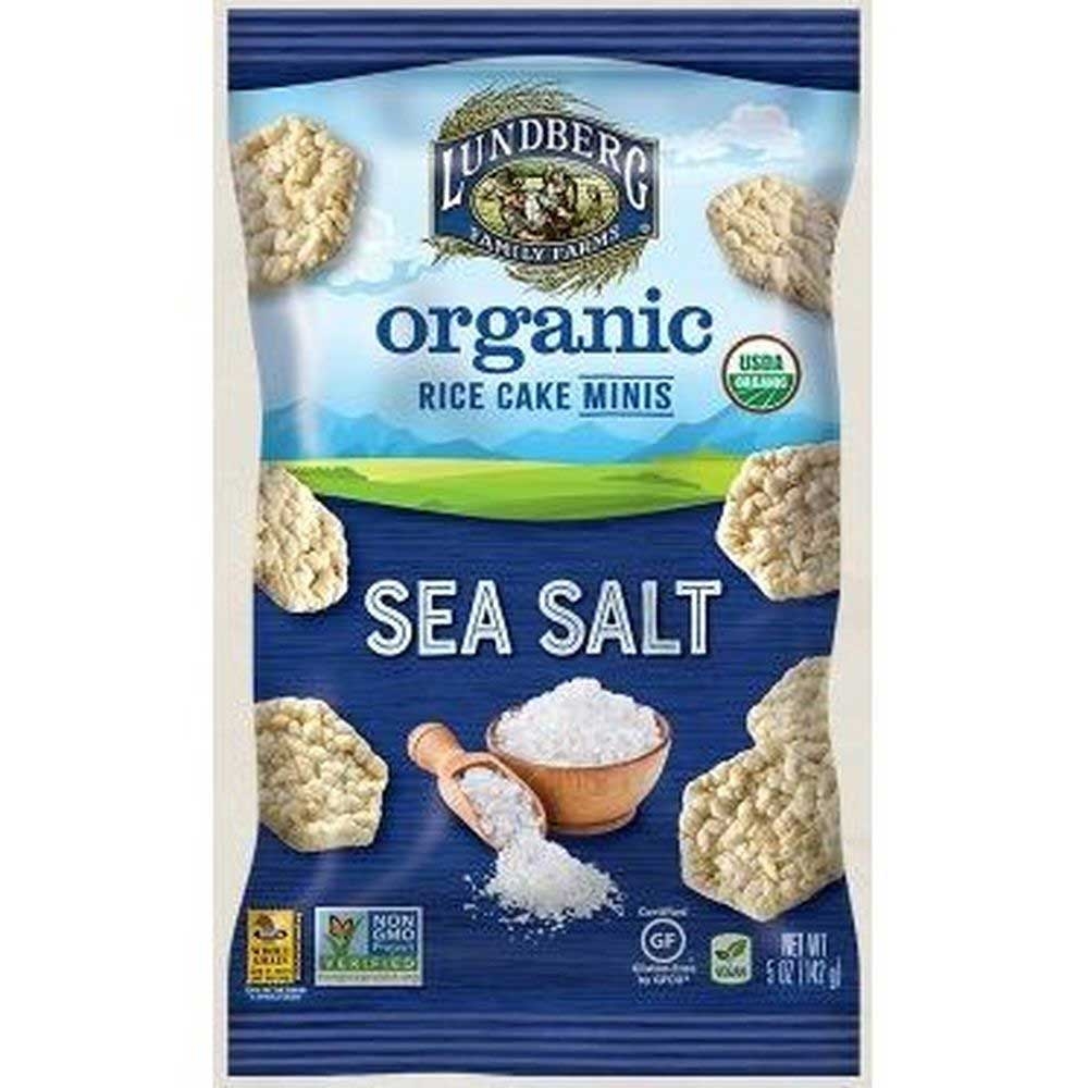 Lundberg Organic Mini Sea Salt Rice Cake, 5 Ounce -- 6 per case