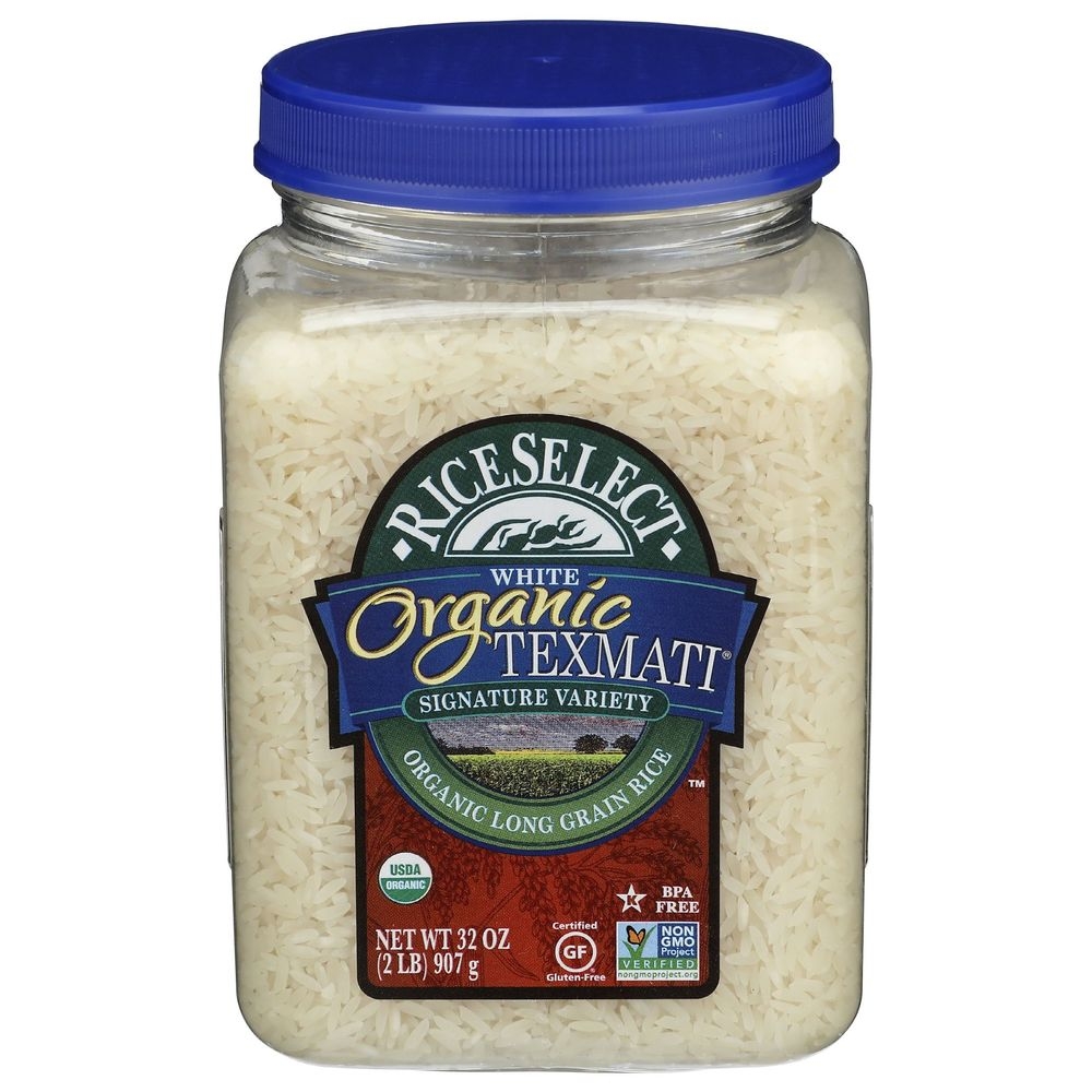 RiceSelect Organic Texmati White Rice, 32 Ounce Jar -- 4 per case
