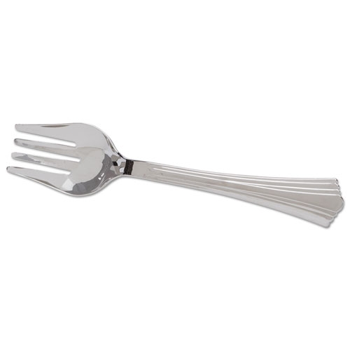 WNA Reflections Heavyweight Plastic Silver Serving Fork, 10 inch -- 60 per case