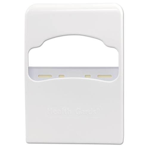 Hospeco Health Gards White Quarter-Fold Toilet Seat Cover Dispenser, 8.75 x 2 x 12 inch