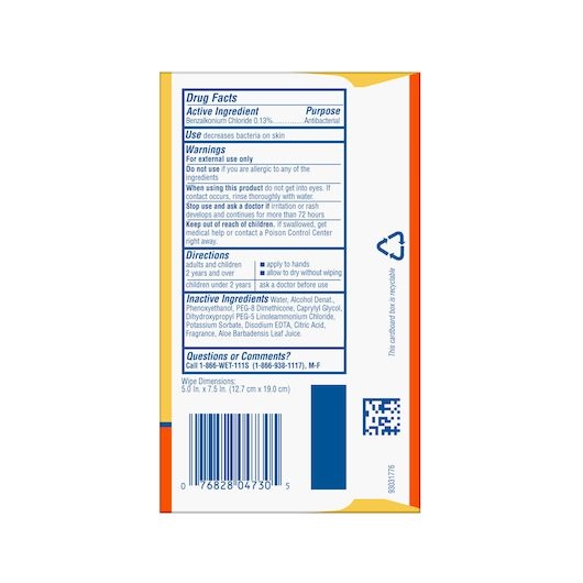 Wet Ones Moist Wipe Tropical Splash Scent Antibacterial, 24 per pack -- 10 packs per case.