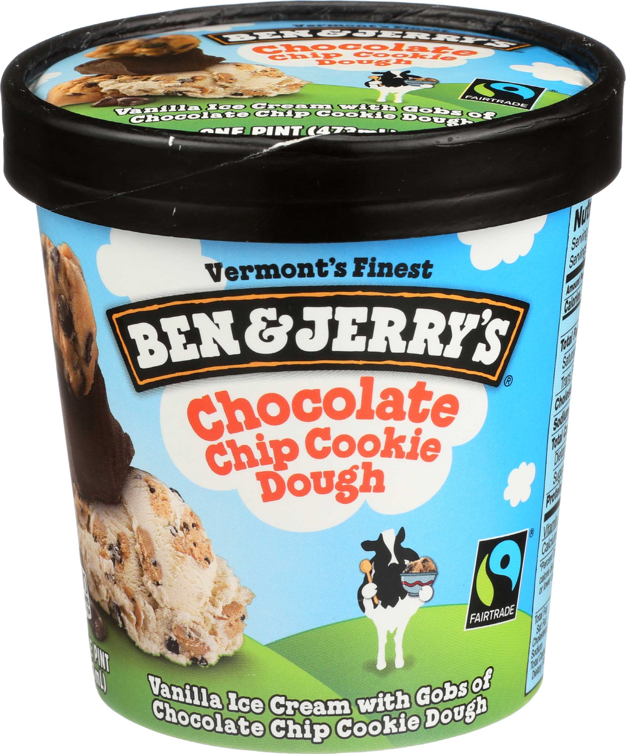Ben and Jerrys Chocolate Chip Cookie Dough Ice Cream, 1 Pint -- 8 per case