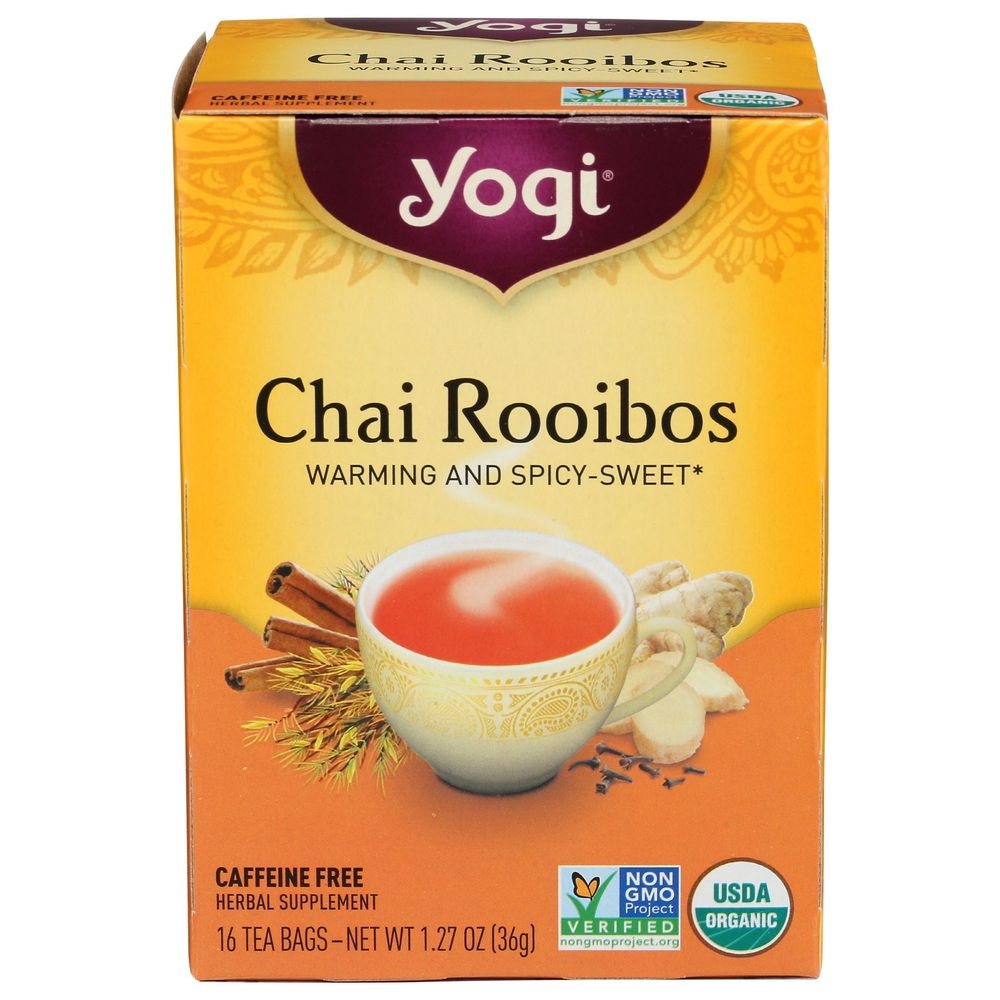 Yogi Organic Rooibos Herbal Supplement Chai Tea, 16 tea bags -- 6 per case