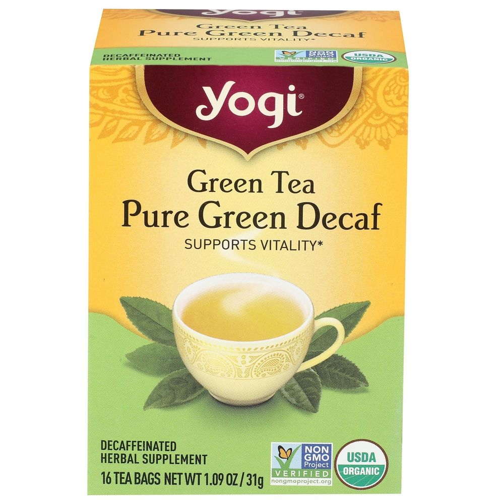 Yogi Organic Decaf Pure Green Tea, 16 tea bags -- 6 per case