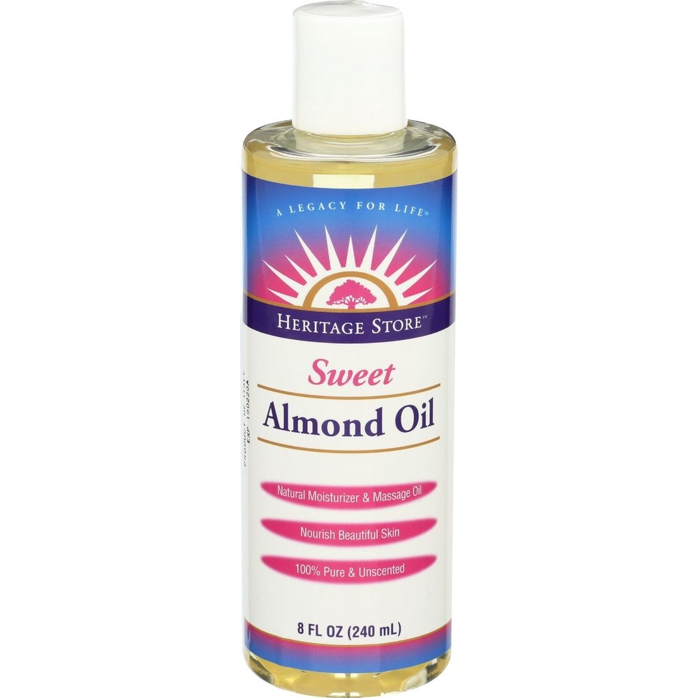 Heritage Store Sweet Almond Oil with Vitamin E, 8 Ounce