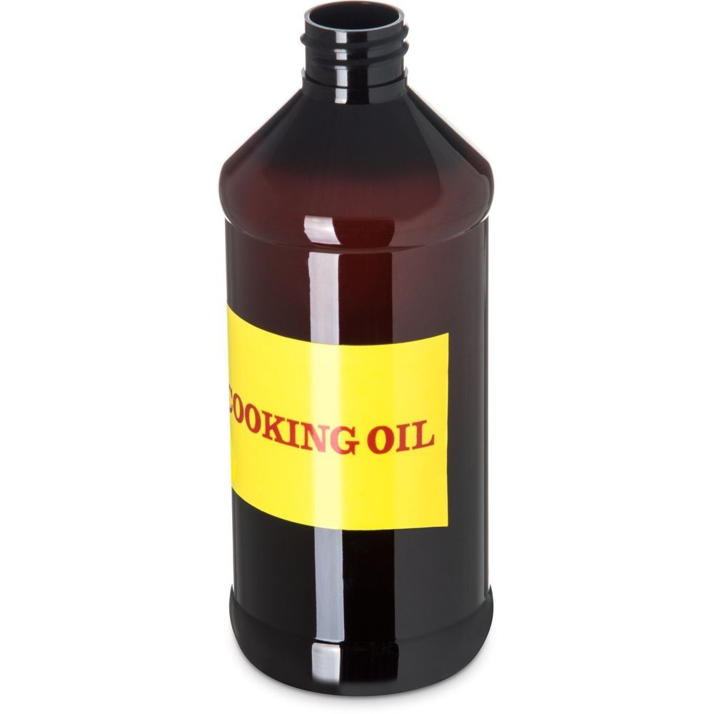 Carlisle 381613 Amber Bottle with Cooking Oil Label, 16 Ounce Capacity