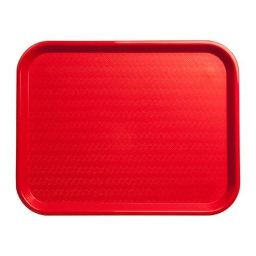 Carlisle CT141805 Cafe Polypropylene Red Fast Food Cafeteria Tray, 18 x 14 inch