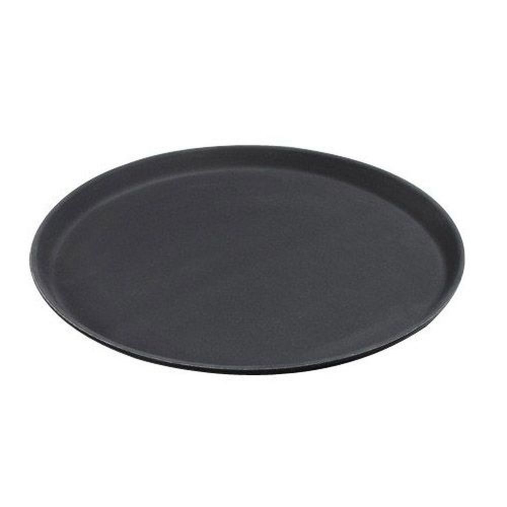 Carlisle 1100GL004 GripLite Polypropylene Round Black Serving Tray, 11 inch