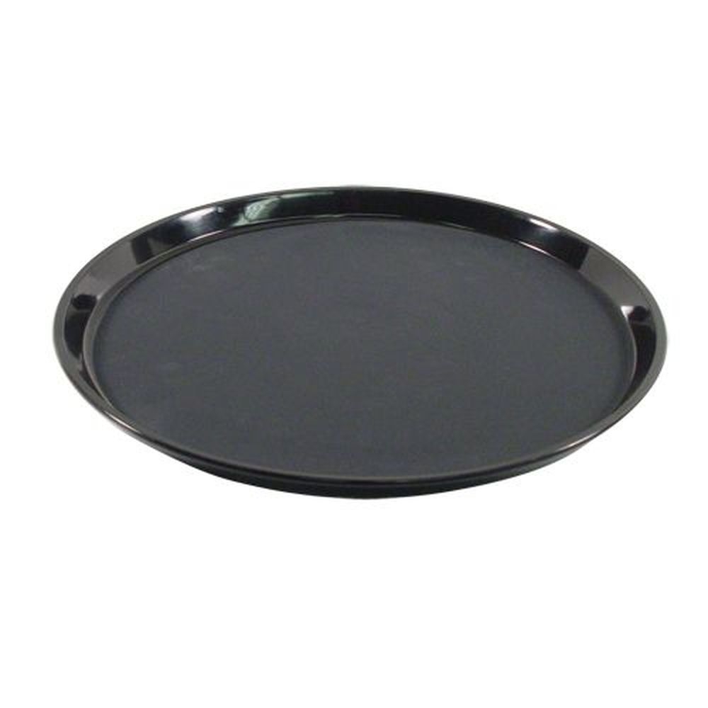 Carlisle 1400GL004 GripLite Polypropylene Round Black Serving Tray, 14 inch