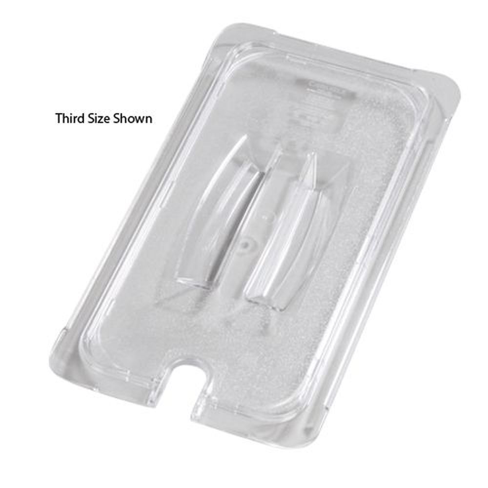 Carlisle 10271U07 StorPlus Polycarbonate Clear Notched Handled Universal Third Size Pan Cover Only