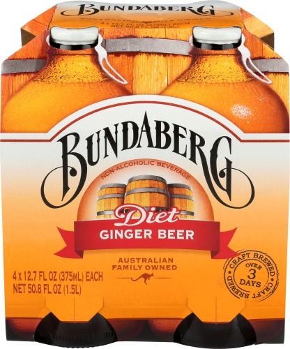 Bundaberg Ginger Beer Diet Soda, 4 count per pack -- 6 per case