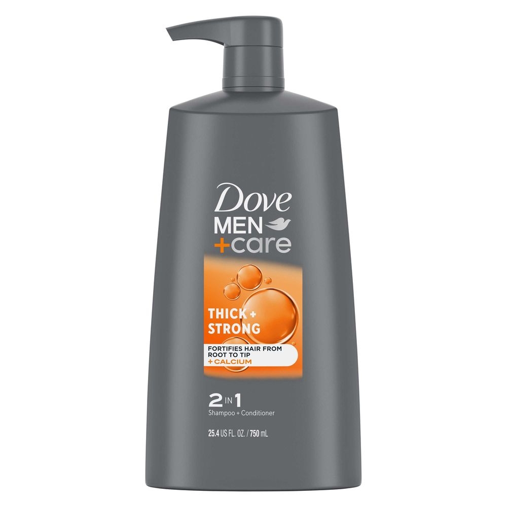 Dove Men Plus Care Thick Strong 2 in 1 Shampoo and Conditioner, 25.4 Ounce -- 4 per case