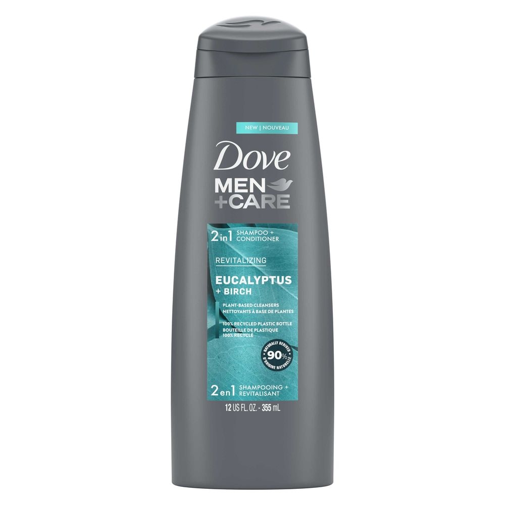 Dove Men Plus Care Eucalyptus and Birch 2 in 1 Shampoo and Conditioner, 12 Ounce -- 6 per case