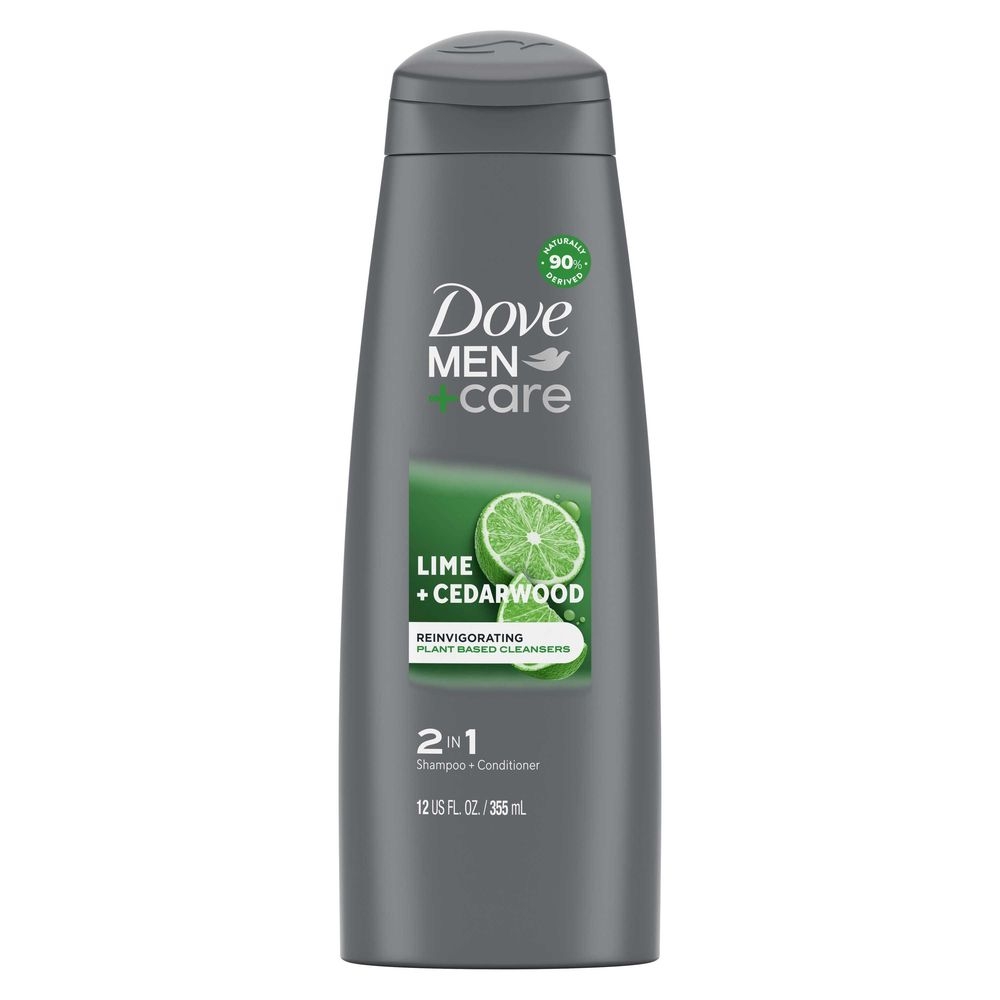 Dove Men Plus Care Lime Plus Cedarwood 2 in 1 Shampoo and Conditioner, 12 Ounce -- 6 per case