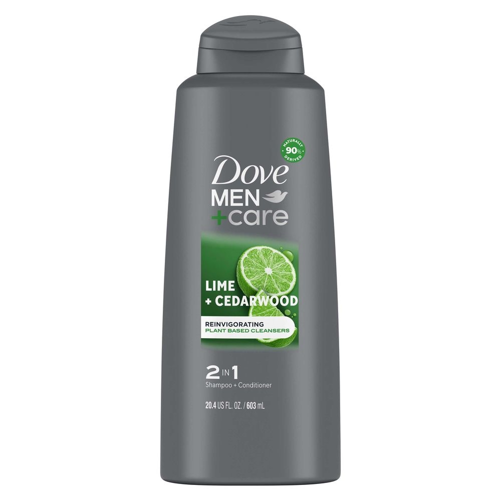 Dove Men Plus Care Lime Cedarwood 2 in 1 Shampoo and Conditioner, 20.4 Ounce -- 4 per case