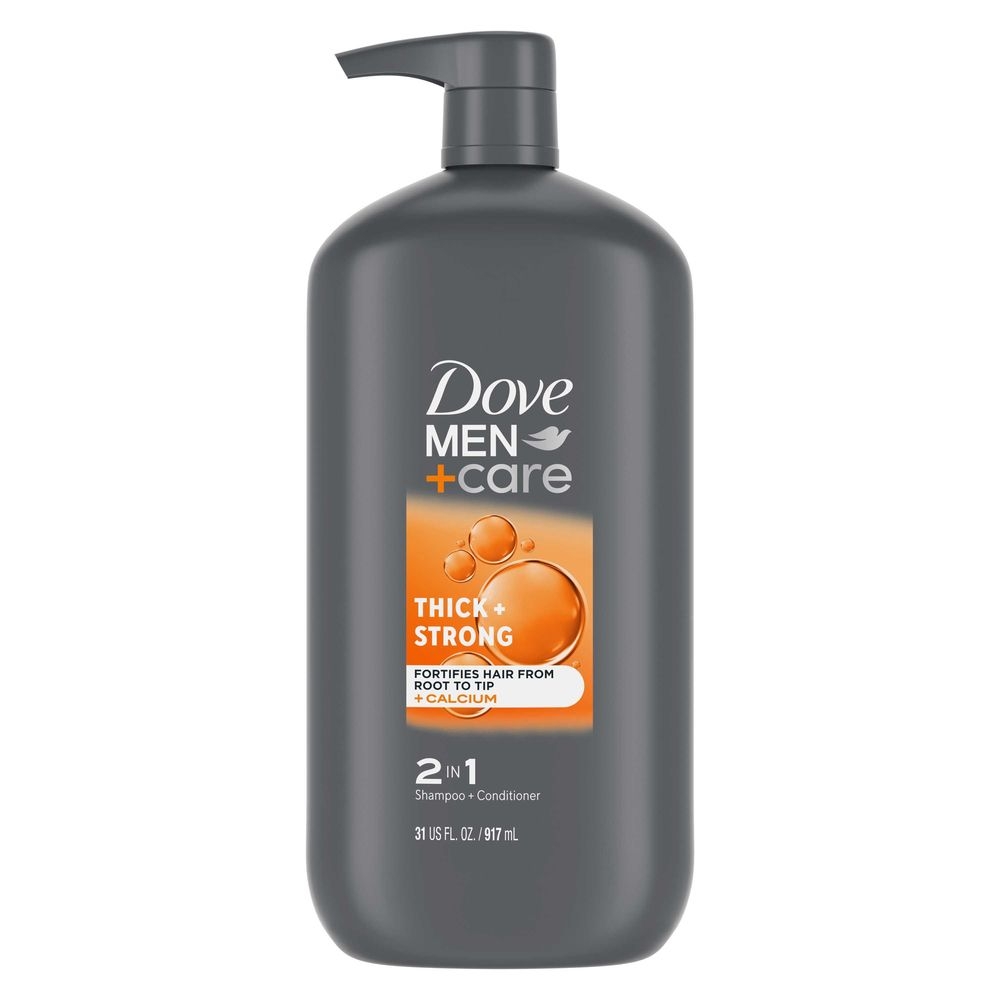 Dove Men Plus Care Thick Strong 2 in 1 Shampoo and Conditioner, 31 Ounce -- 4 per case