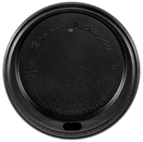 Graphic Packaging Black Dome Sipper Lid Only - 100 count per pack -- 10 packs per case